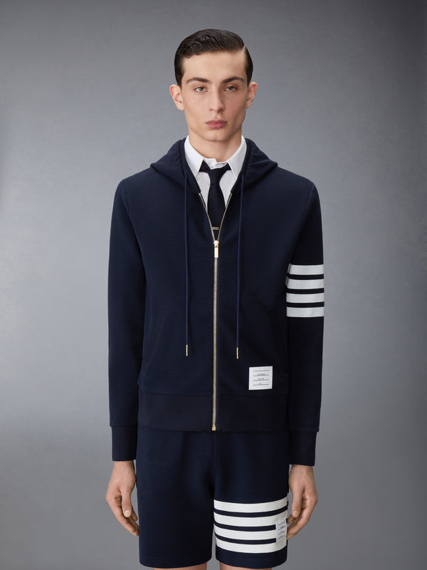 COTTON OTTOMAN 4-BAR ZIP HOODIE - image 1