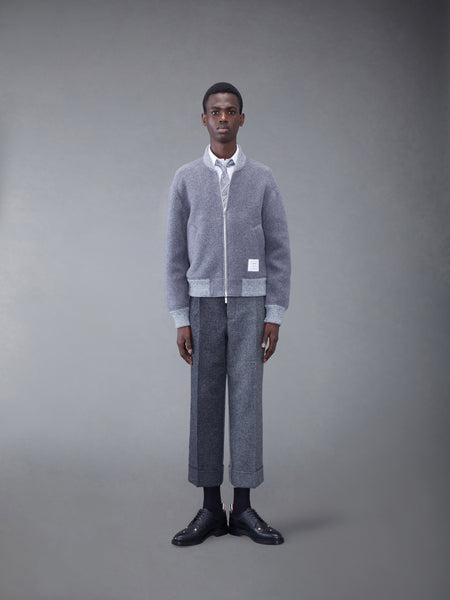 Wool Fleece Stripe Bomber LT GREY