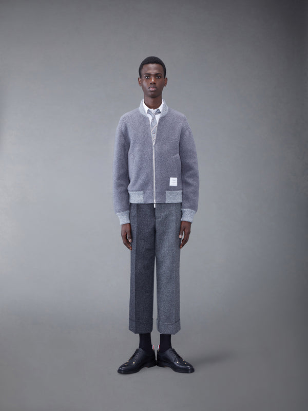 Wool Fleece Stripe Bomber