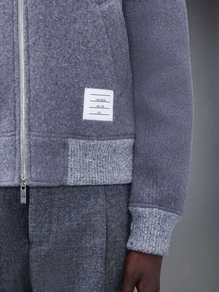 Wool Fleece Stripe Bomber LT GREY