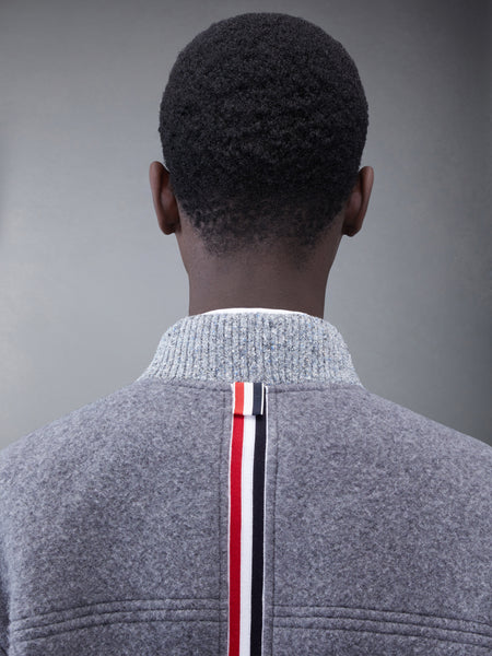 Wool Fleece Stripe Bomber LT GREY