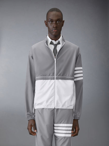 RIPSTOP 4-BAR COLOR BLOCK WINDBREAKER MED GREY