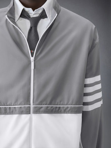 RIPSTOP 4-BAR COLOR BLOCK WINDBREAKER MED GREY