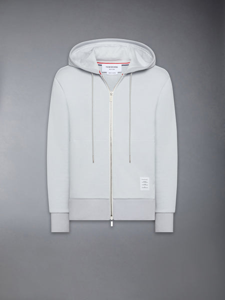 LOOPBACK JERSEY 4-BAR ZIP UP HOODIE PALE GREY