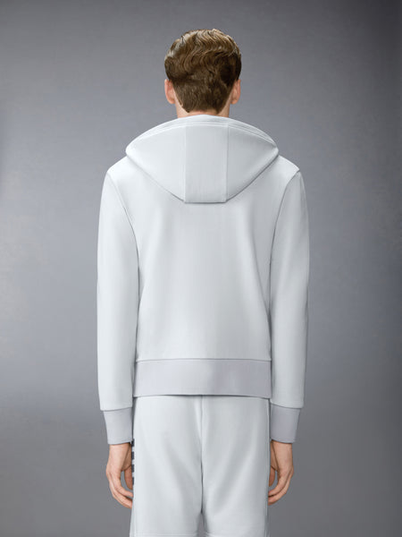 LOOPBACK JERSEY 4-BAR ZIP UP HOODIE PALE GREY