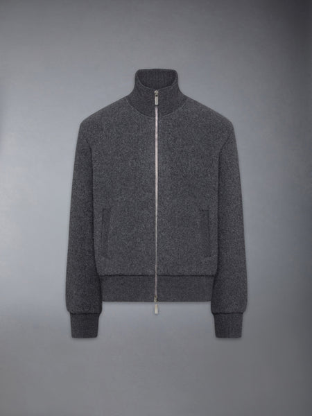 WOOL FLEECE FUNNEL NECK ZIP UP JACKET