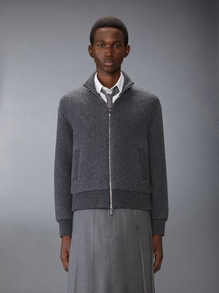 WOOL FLEECE FUNNEL NECK ZIP UP JACKET