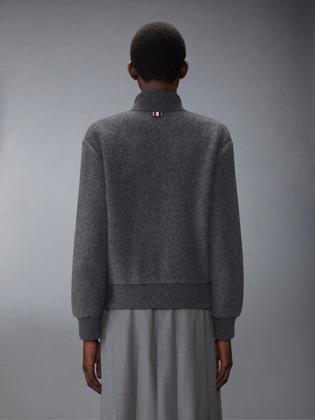 WOOL FLEECE FUNNEL NECK ZIP UP JACKET