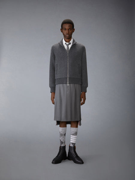 WOOL FLEECE FUNNEL NECK ZIP UP JACKET