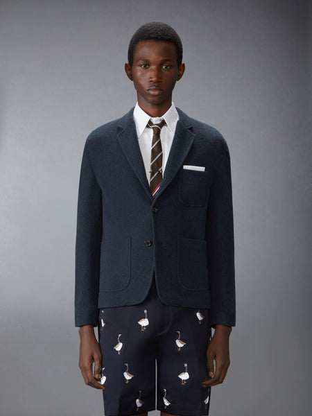 WOOL SILK PIQUE SACK JACKET