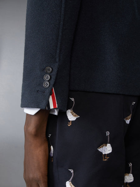 WOOL SILK PIQUE SACK JACKET