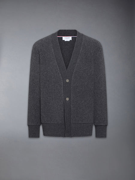 WOOL FLEECE OVERSIZED V NECK CARDIGAN