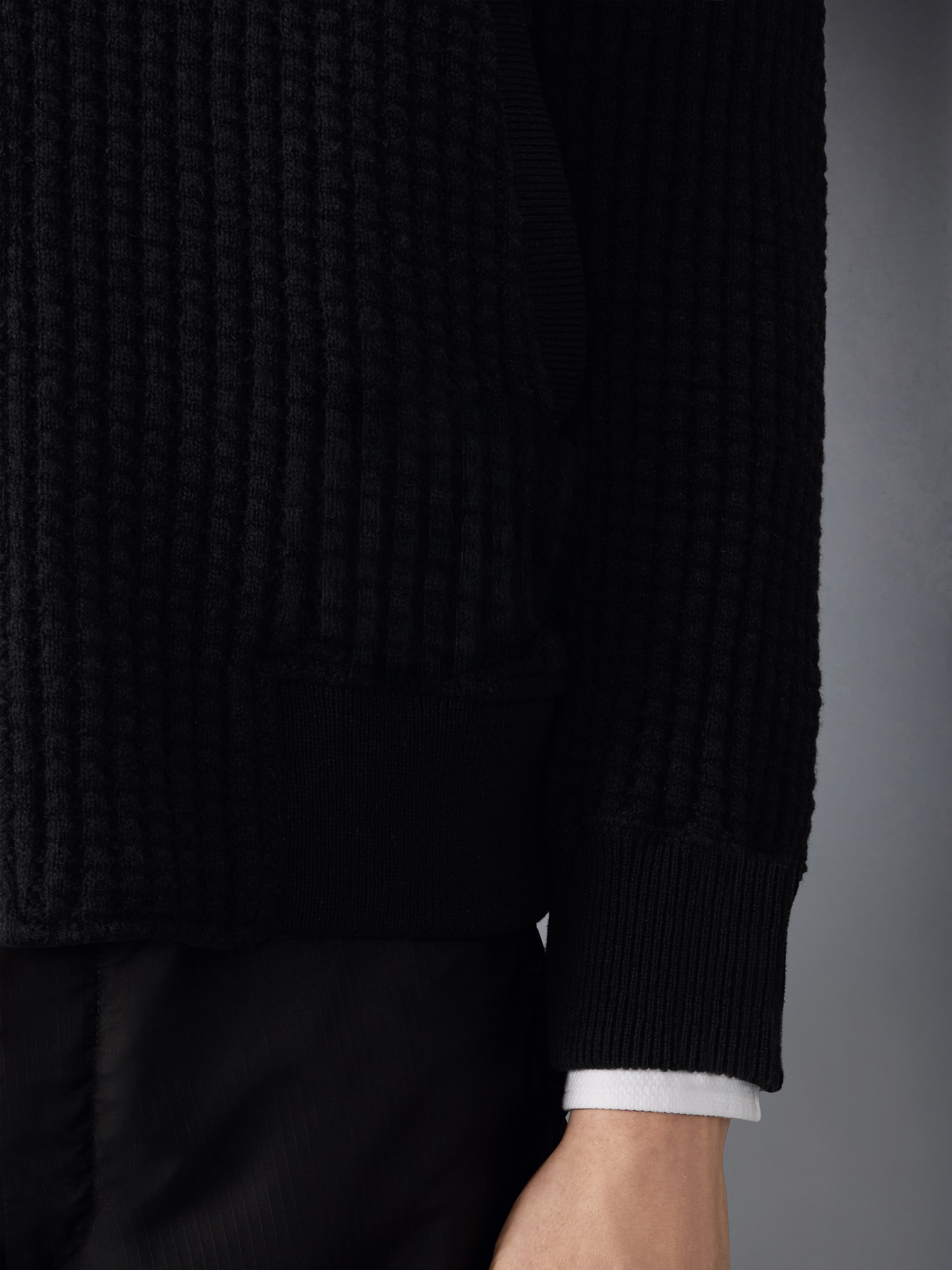 ウール ワッフル ラグラン 4-BAR ボンバー ジャケット | Thom Browne