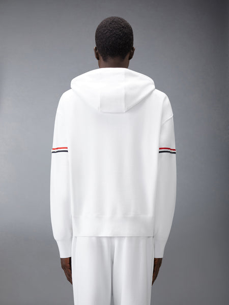 LOOPBACK JERSEY ARMBAND OVERSIZED HOODIE WHITE