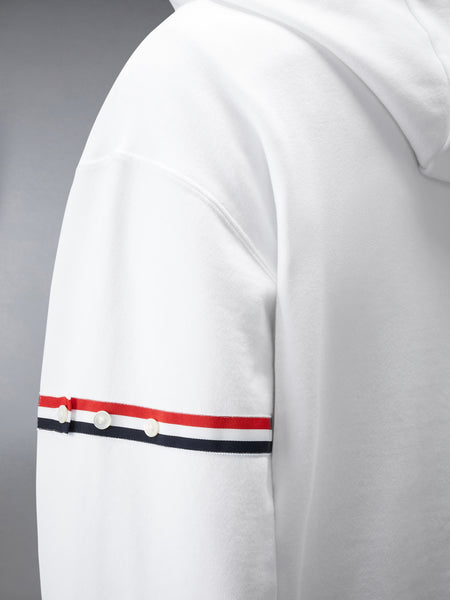 LOOPBACK JERSEY ARMBAND OVERSIZED HOODIE WHITE
