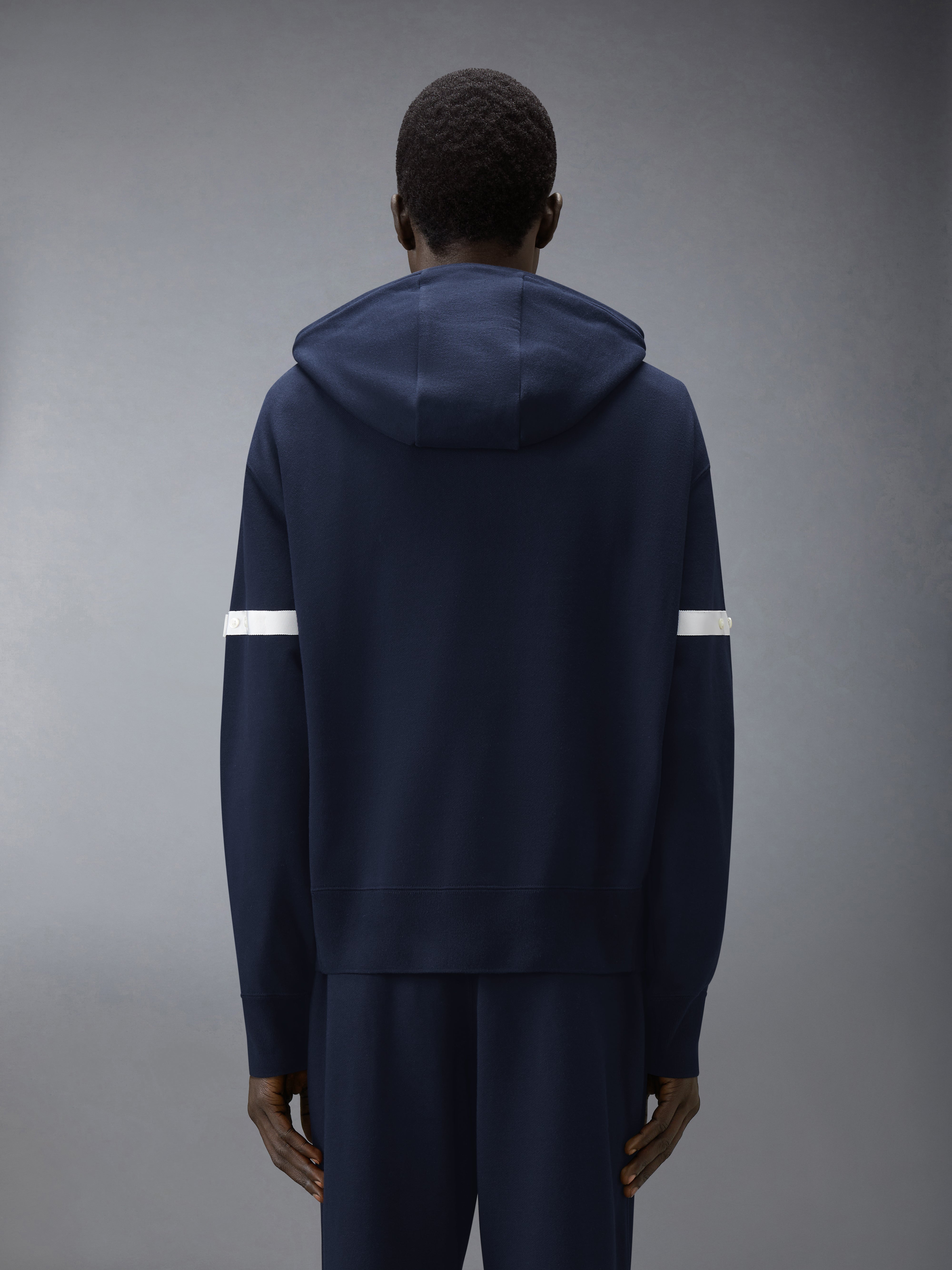 ドゥーズィエムクラス　25SS Oversized Hoodie ネイビー Loopback Jersey Armband Oversized Hoodie | Thom Browne