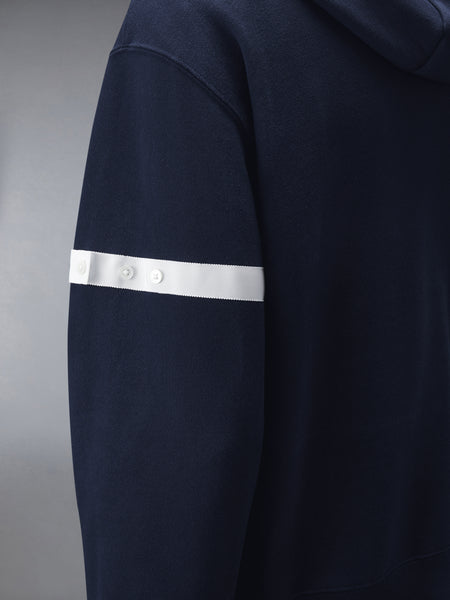 LOOPBACK JERSEY ARMBAND OVERSIZED HOODIE NAVY