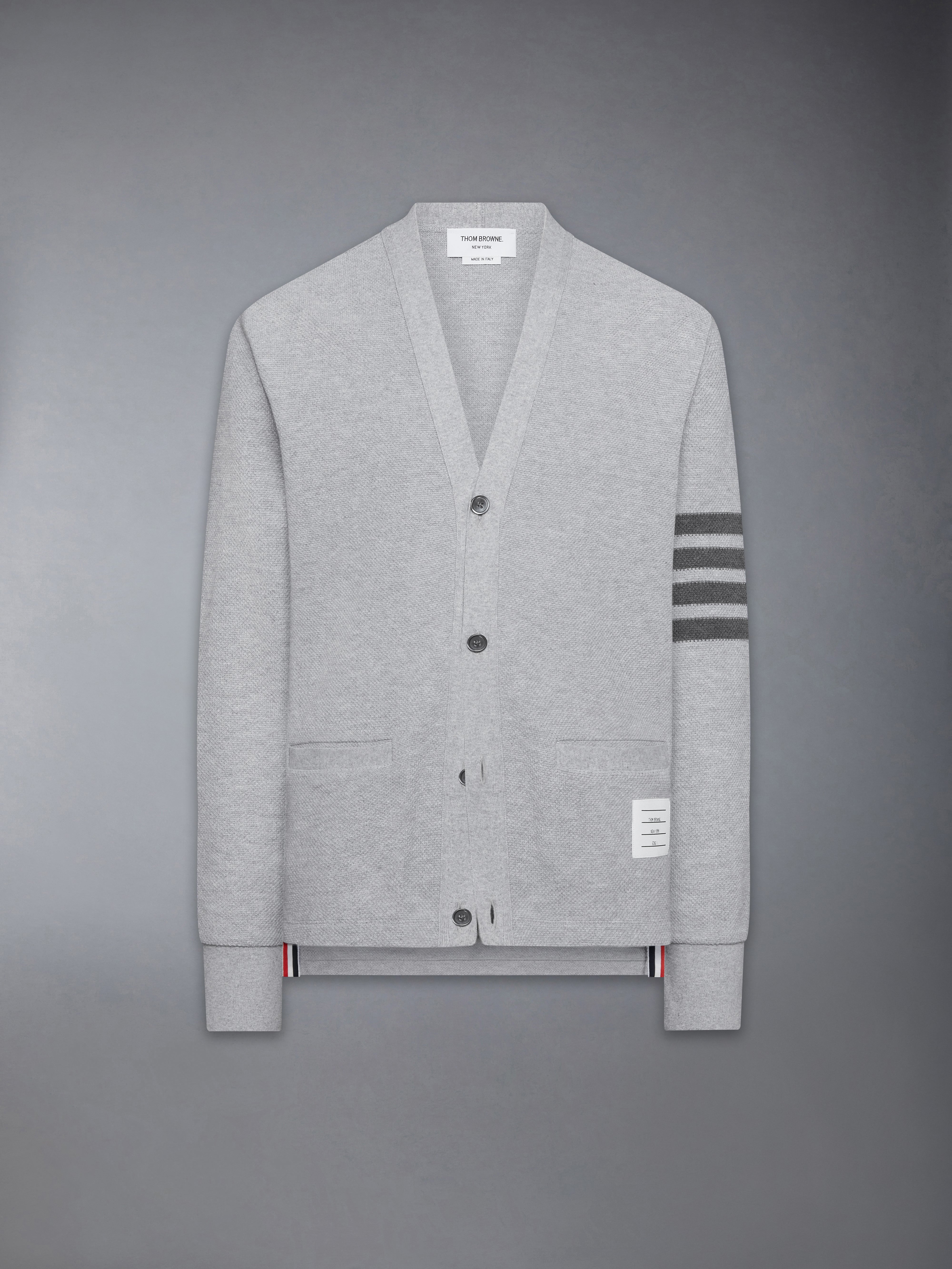 Textured Pique 4-Bar Cardigan | Thom Browne