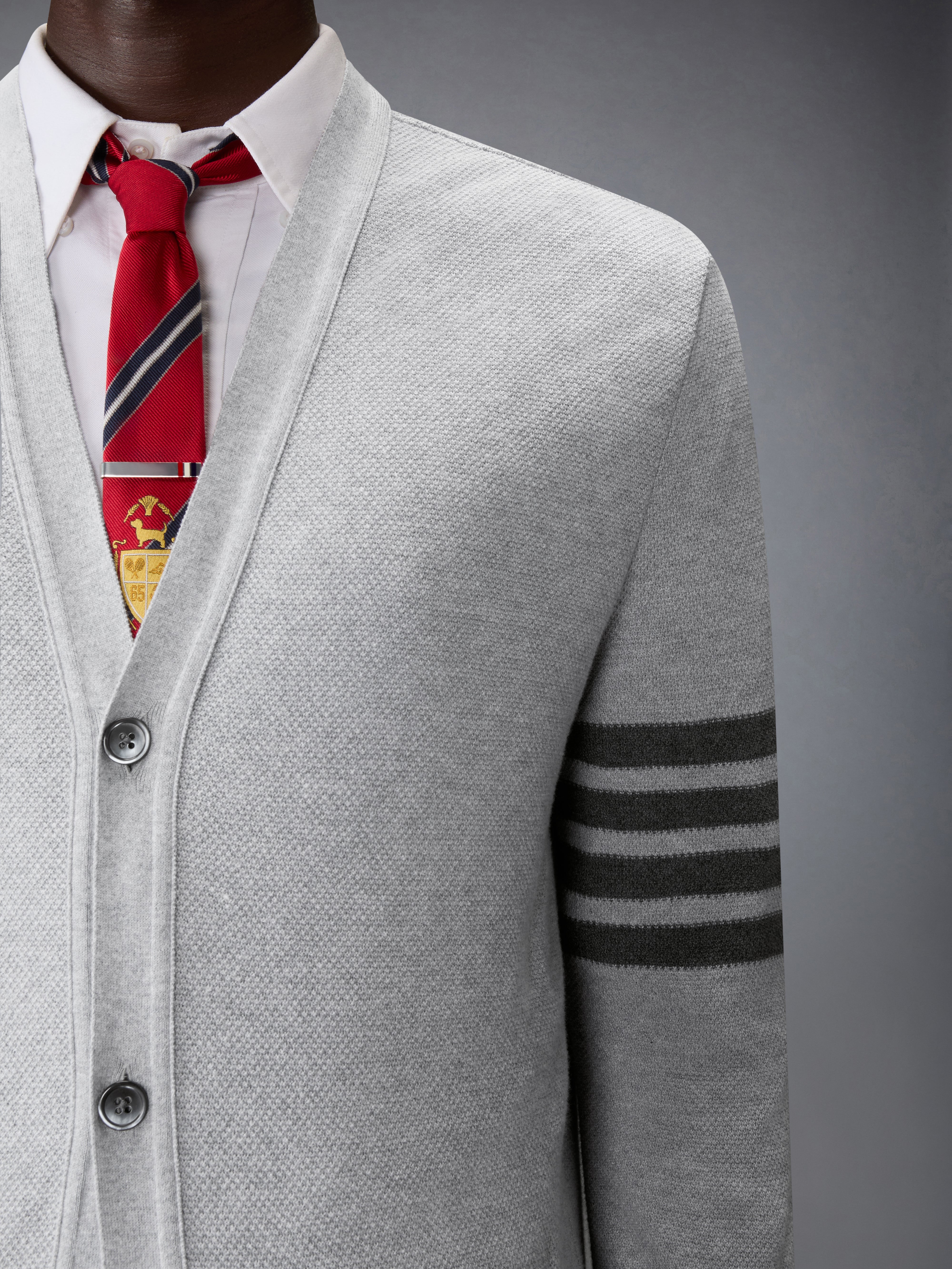 Textured Pique 4-Bar Cardigan | Thom Browne