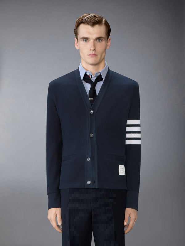 TEXTURED PIQUE 4-BAR CARDIGAN - image 1