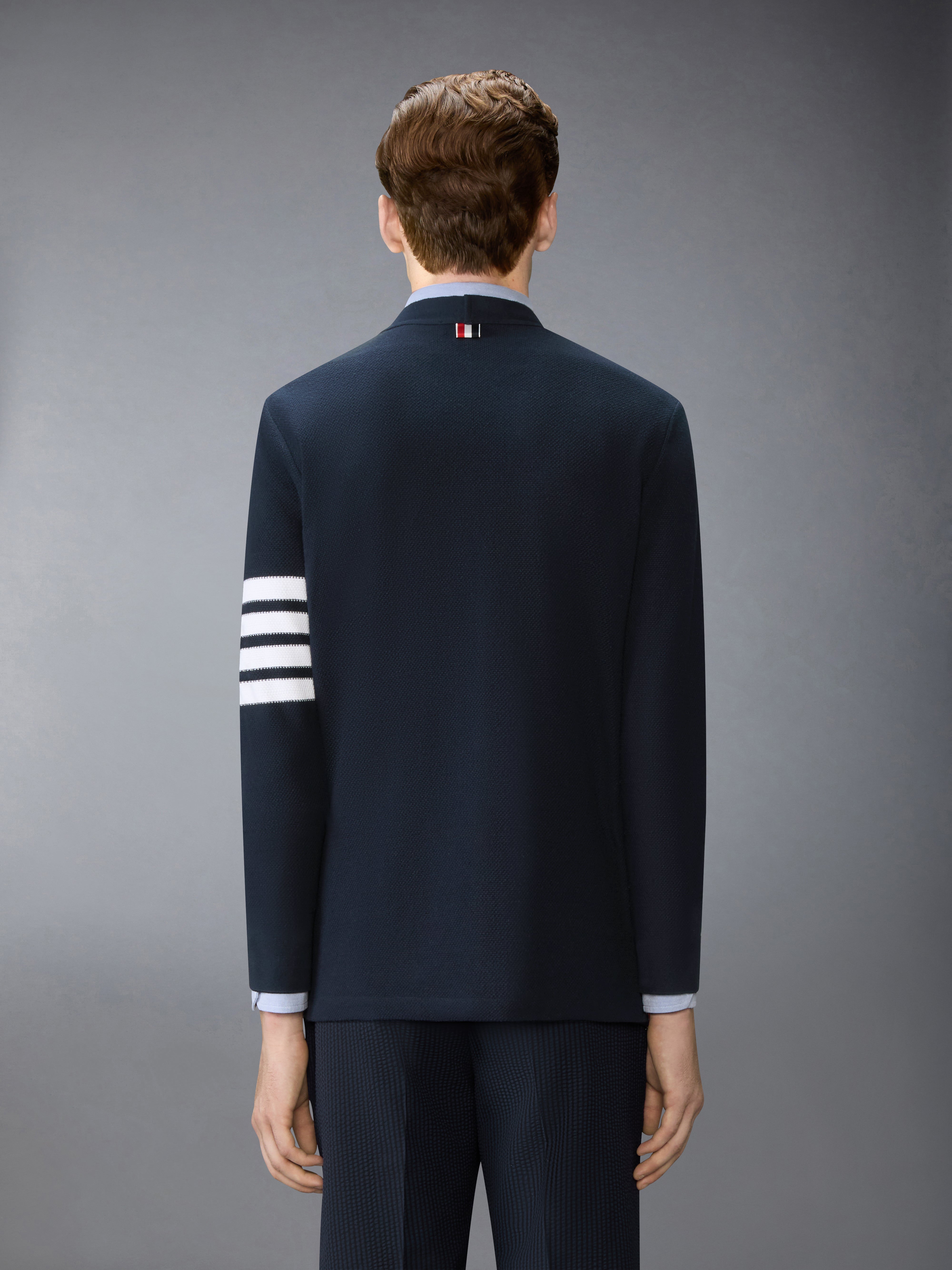 テクスチャード ピケ 4-BAR カーディガン | Thom Browne