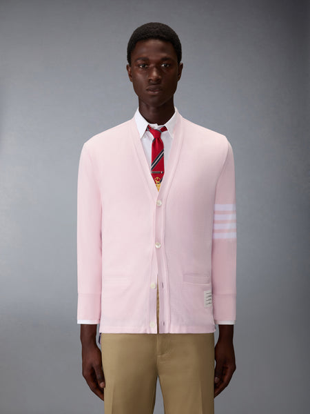 TEXTURED PIQUE 4-BAR CARDIGAN LT PINK