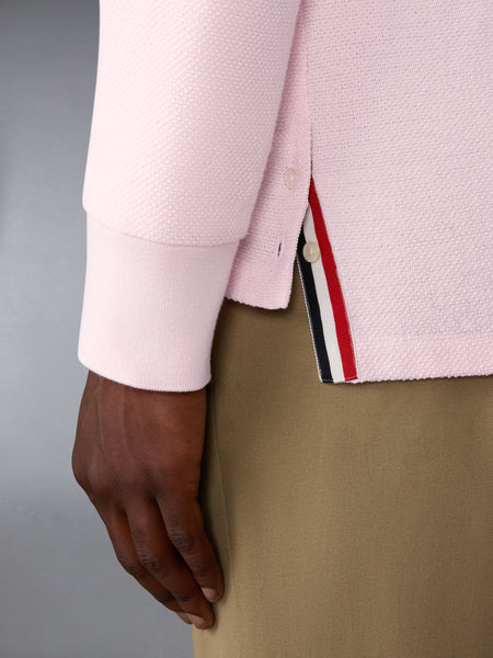 TEXTURED PIQUE 4-BAR CARDIGAN LT PINK