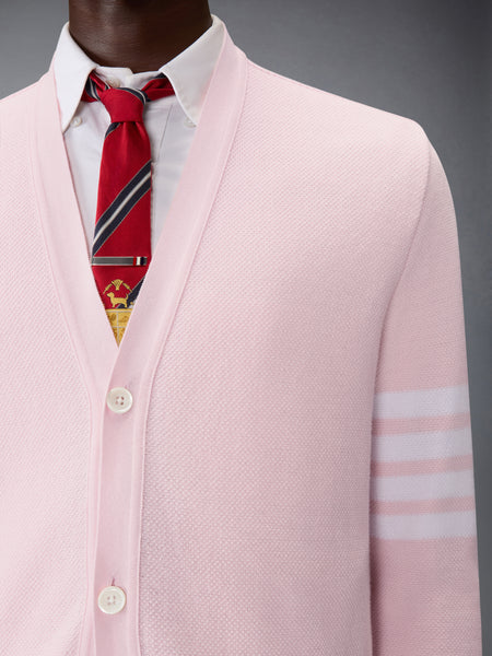 TEXTURED PIQUE 4-BAR CARDIGAN LT PINK