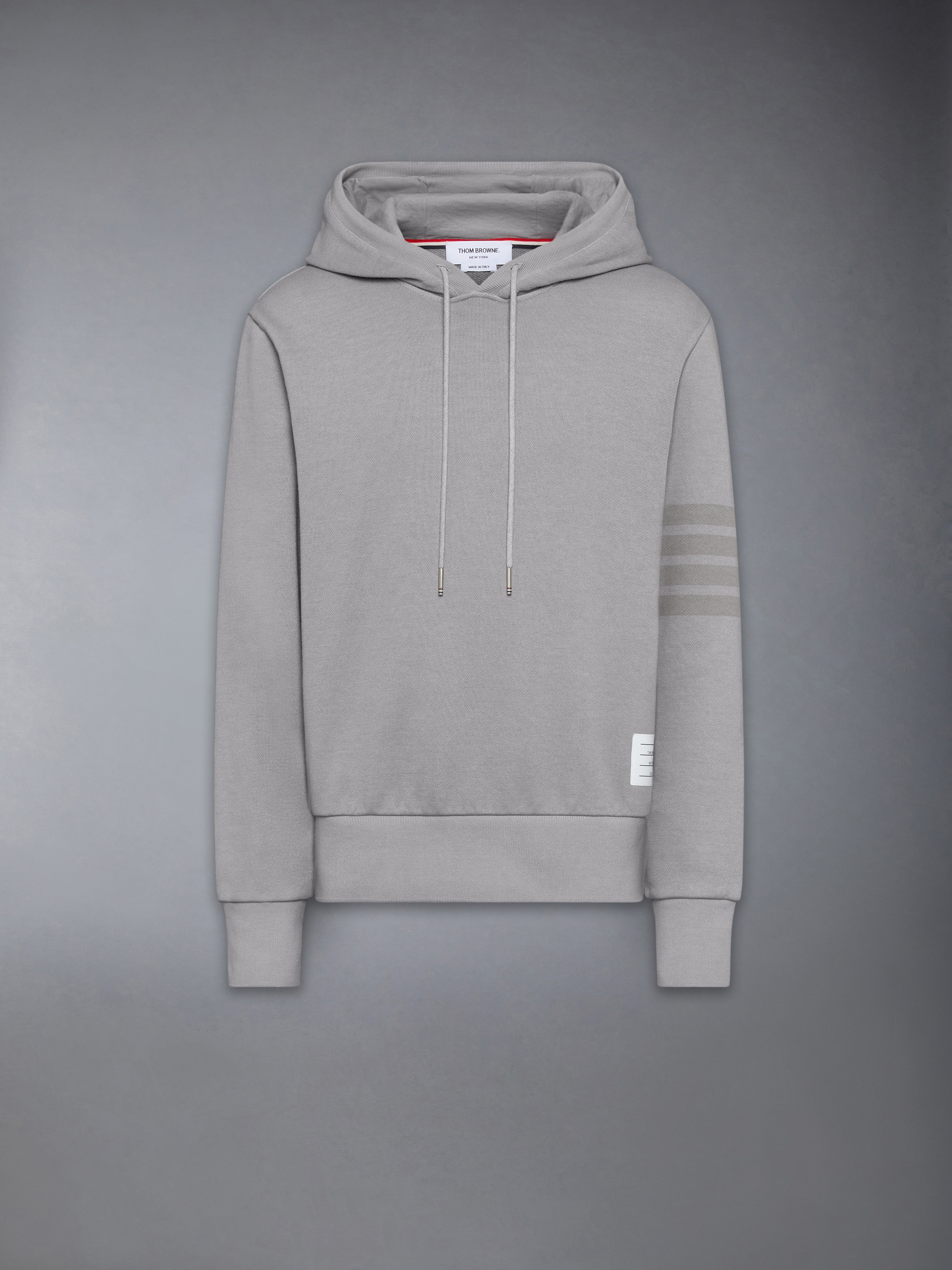 Solid Loopback 4-Bar Hoodie | Thom Browne