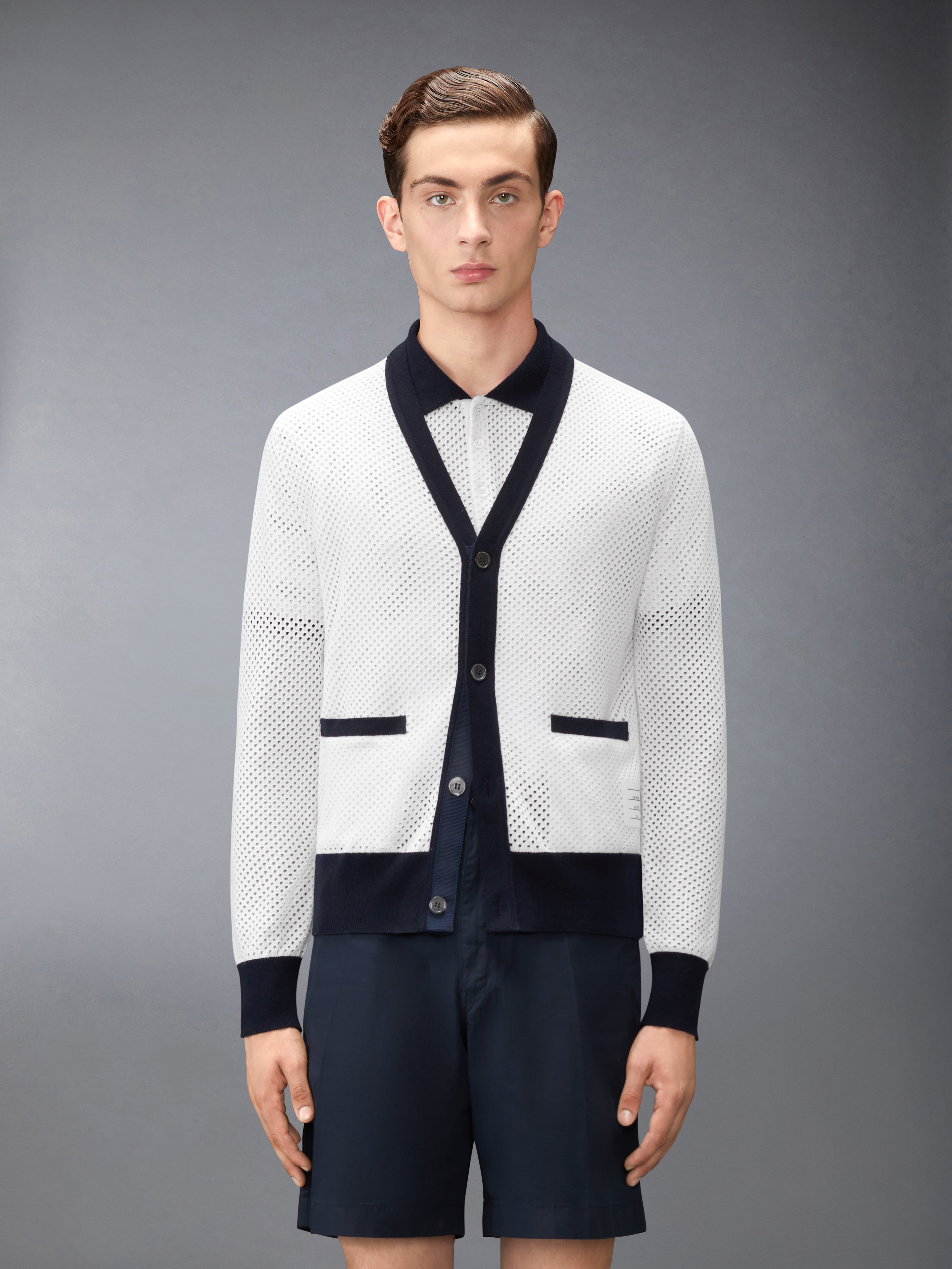Mesh Cashmere Cardigan | Thom Browne
