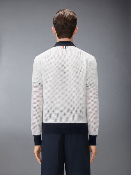 MESH CASHMERE CARDIGAN WHITE