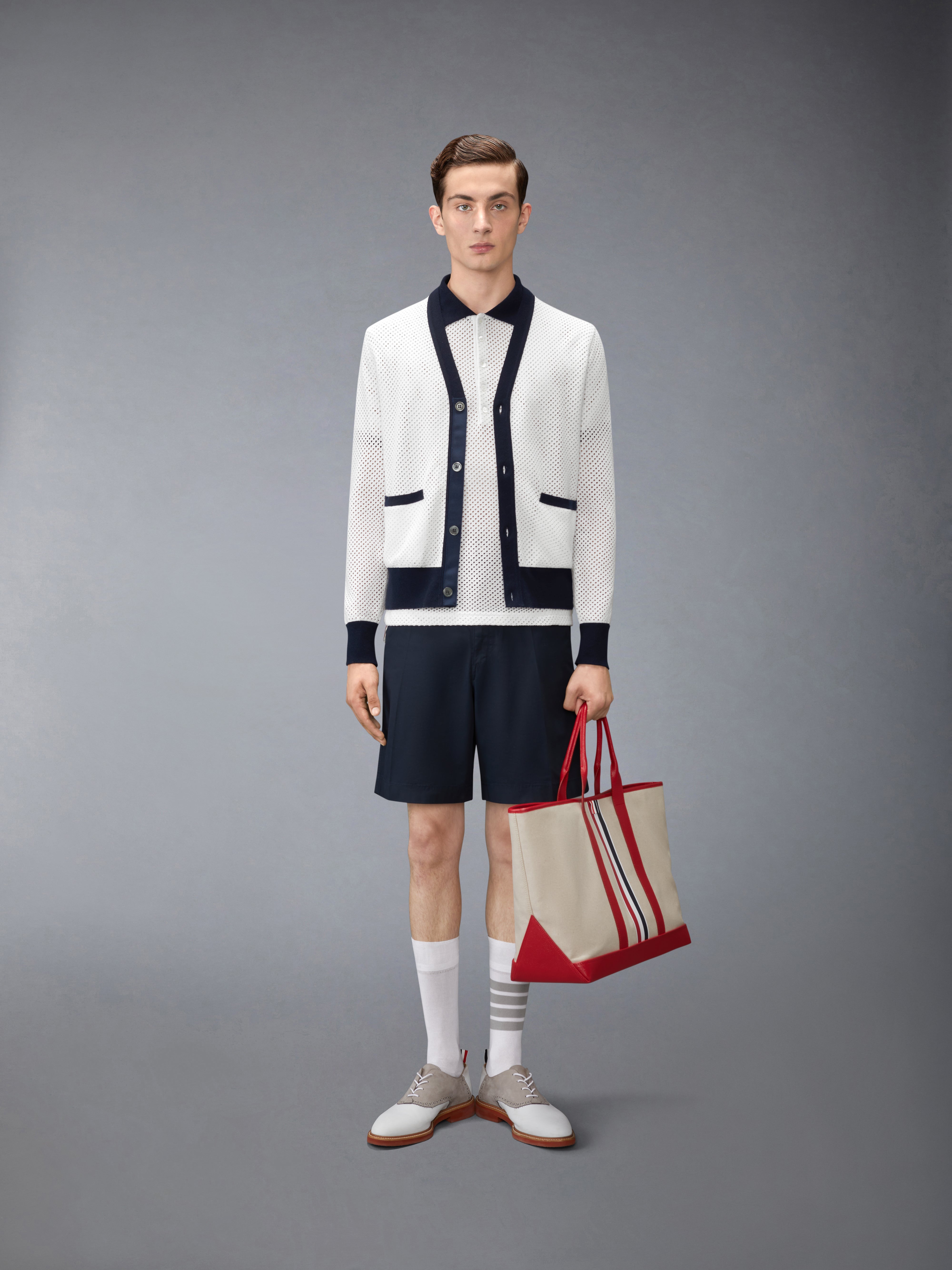 Mesh Cashmere Cardigan | Thom Browne