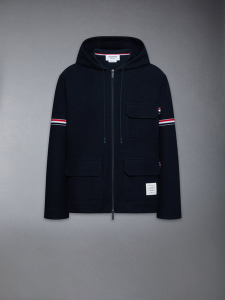 DOUBLE FACE TECH TWILL OVERSIZED ARMBAND PARKA NAVY