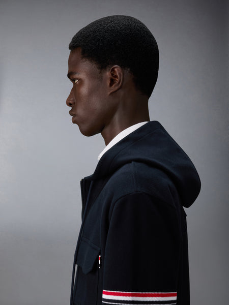 DOUBLE FACE TECH TWILL OVERSIZED ARMBAND PARKA NAVY