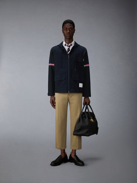 DOUBLE FACE TECH TWILL OVERSIZED ARMBAND PARKA NAVY