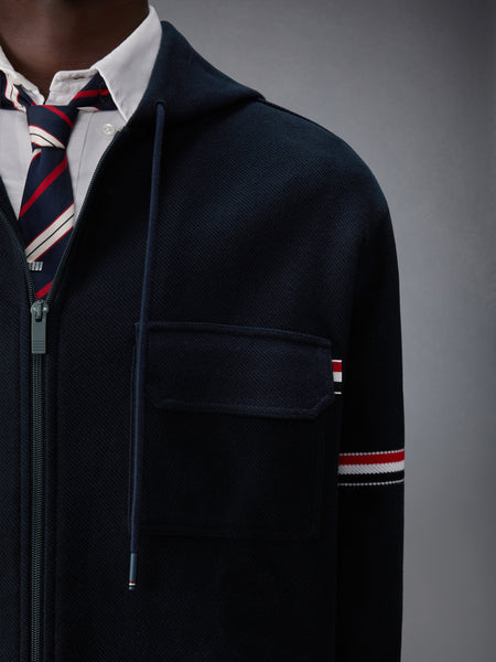 DOUBLE FACE TECH TWILL OVERSIZED ARMBAND PARKA NAVY