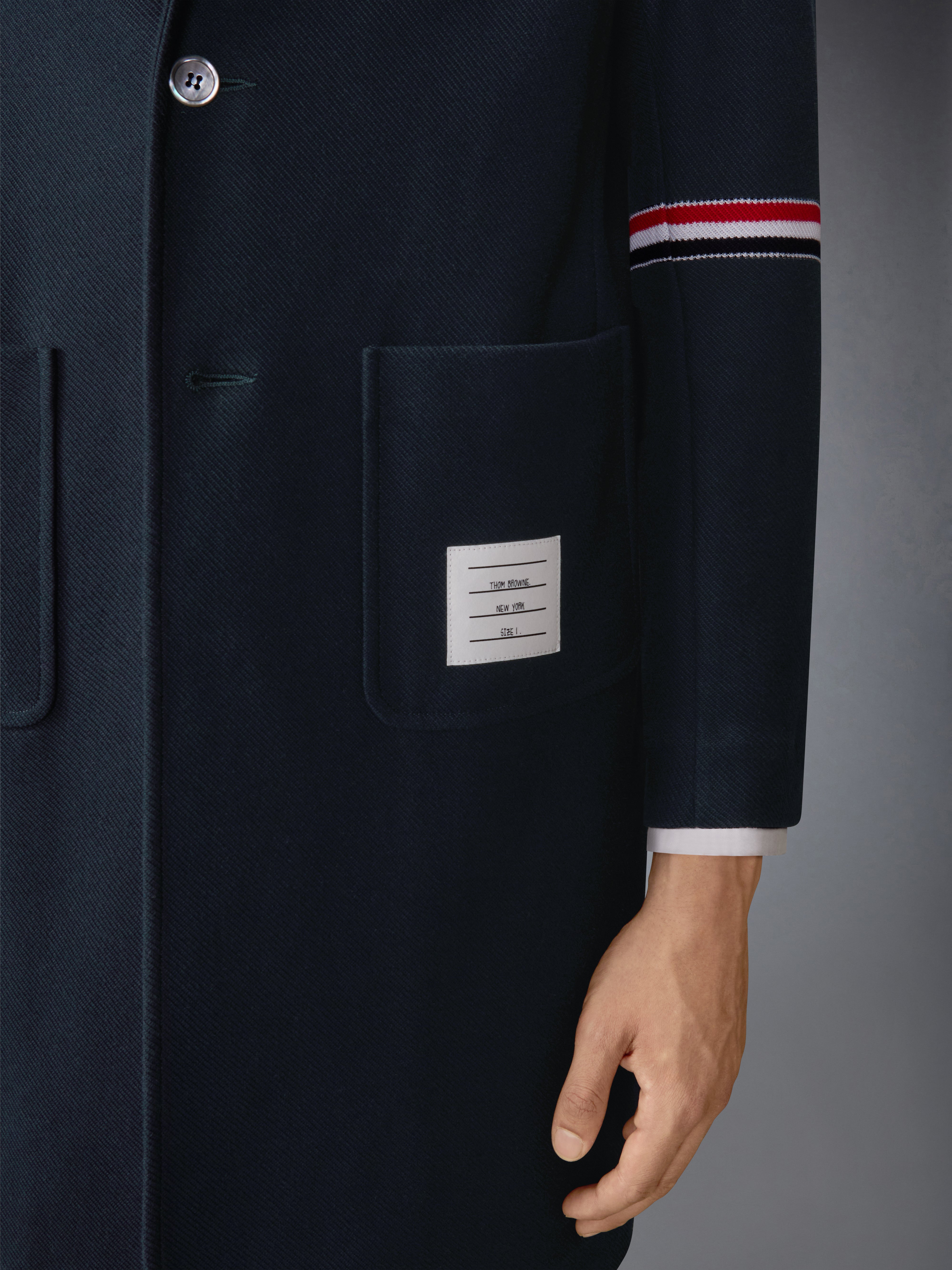 ダブルフェイス テック ツイル 4-BAR サック オーバーコート | Thom Browne