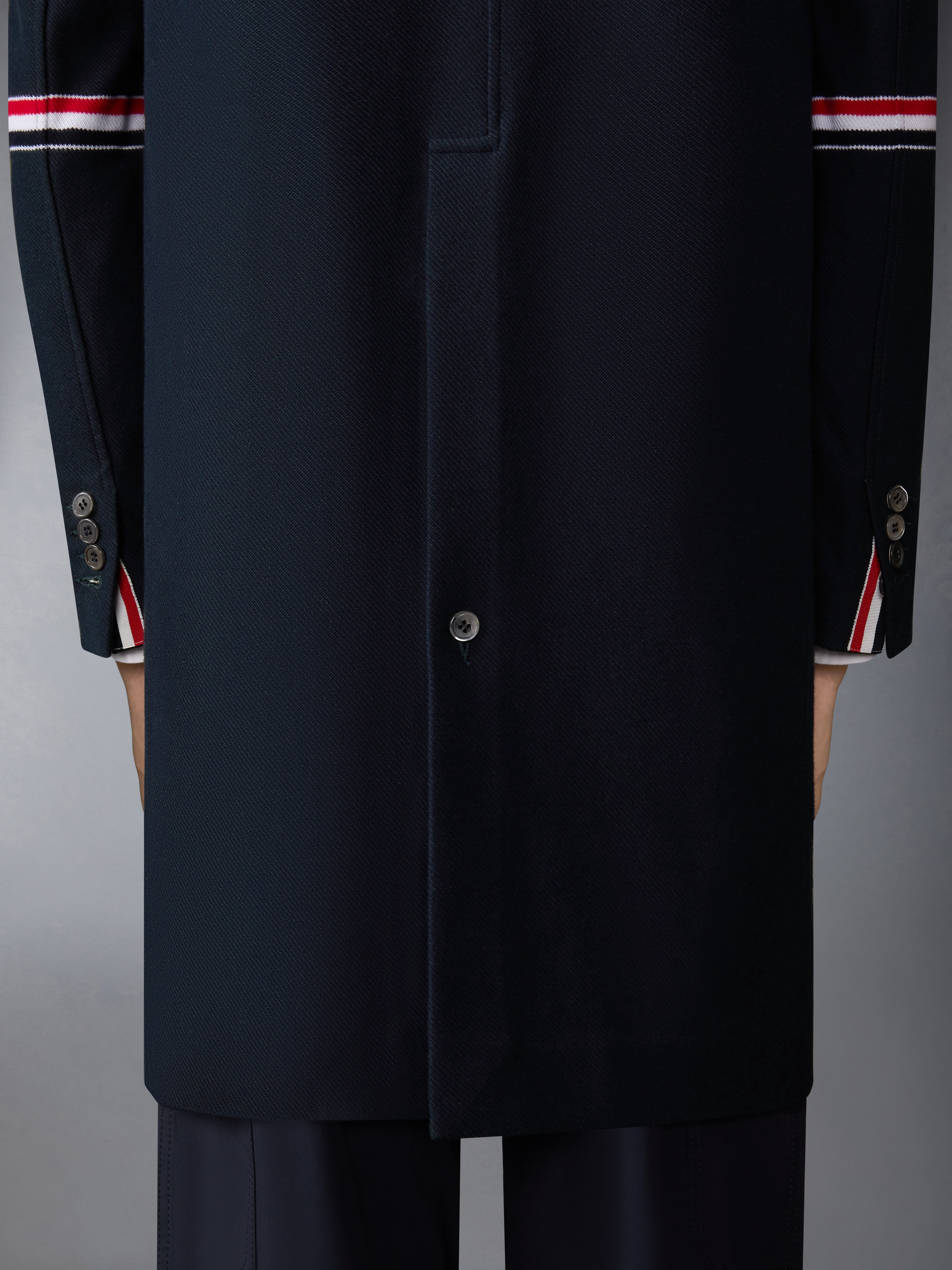 ダブルフェイス テック ツイル 4-BAR サック オーバーコート | Thom Browne