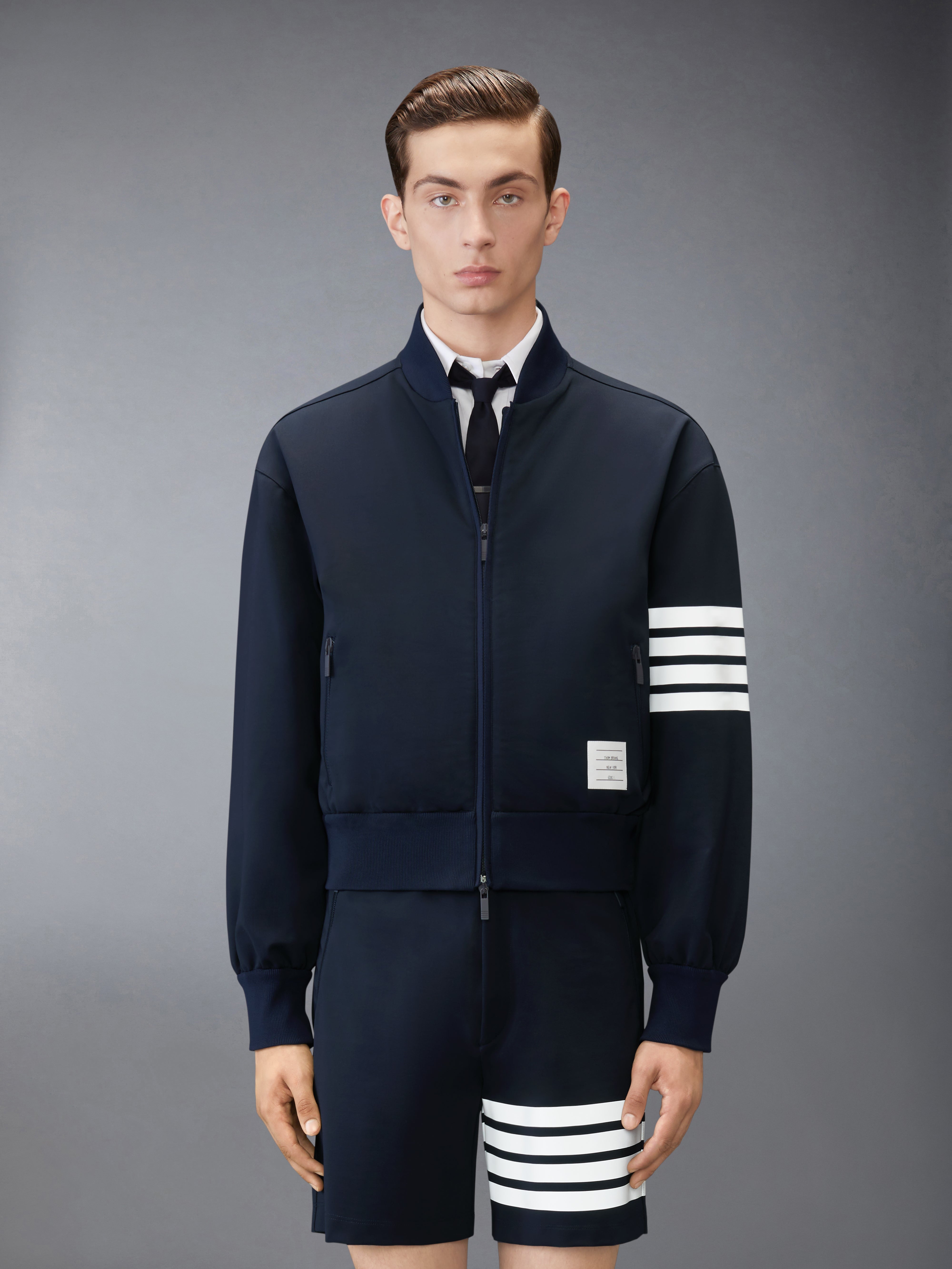 3M Reflective 4-Bar Tech Bomber | Thom Browne