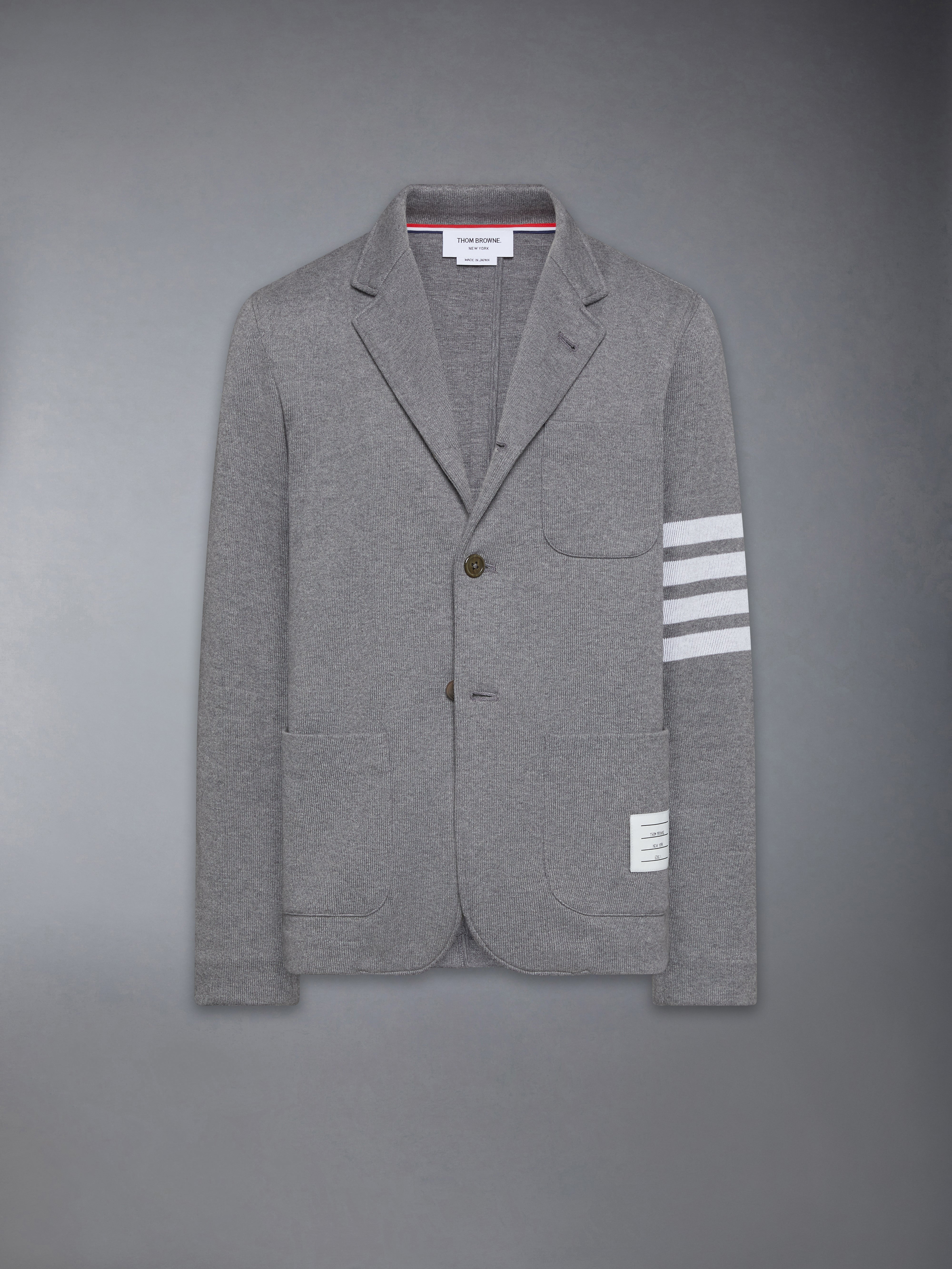 ダブルフェイス ニット 4-BAR サック ジャケット | Thom Browne