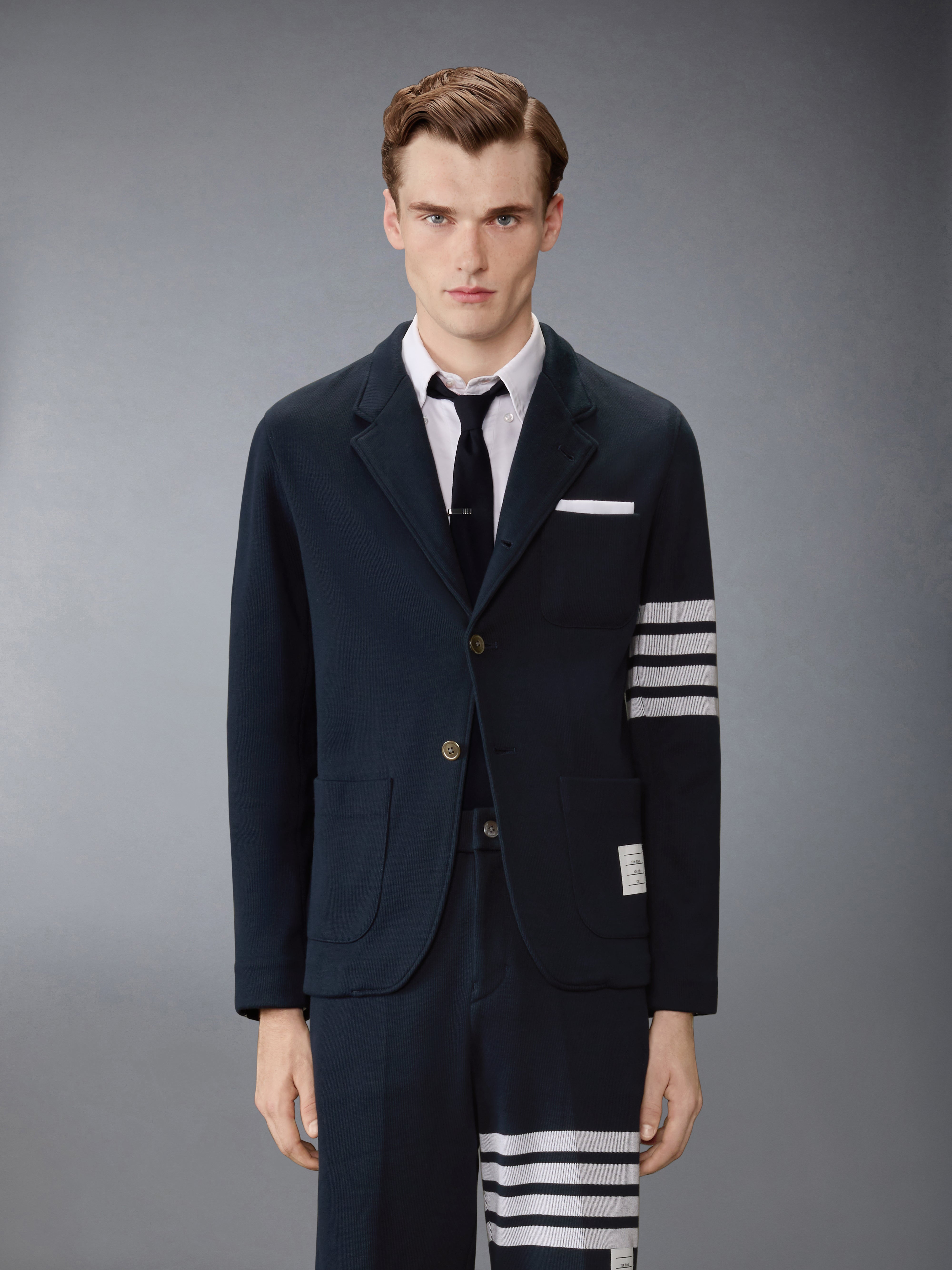 Double Face Knit 4-Bar Sack Jacket | Thom Browne