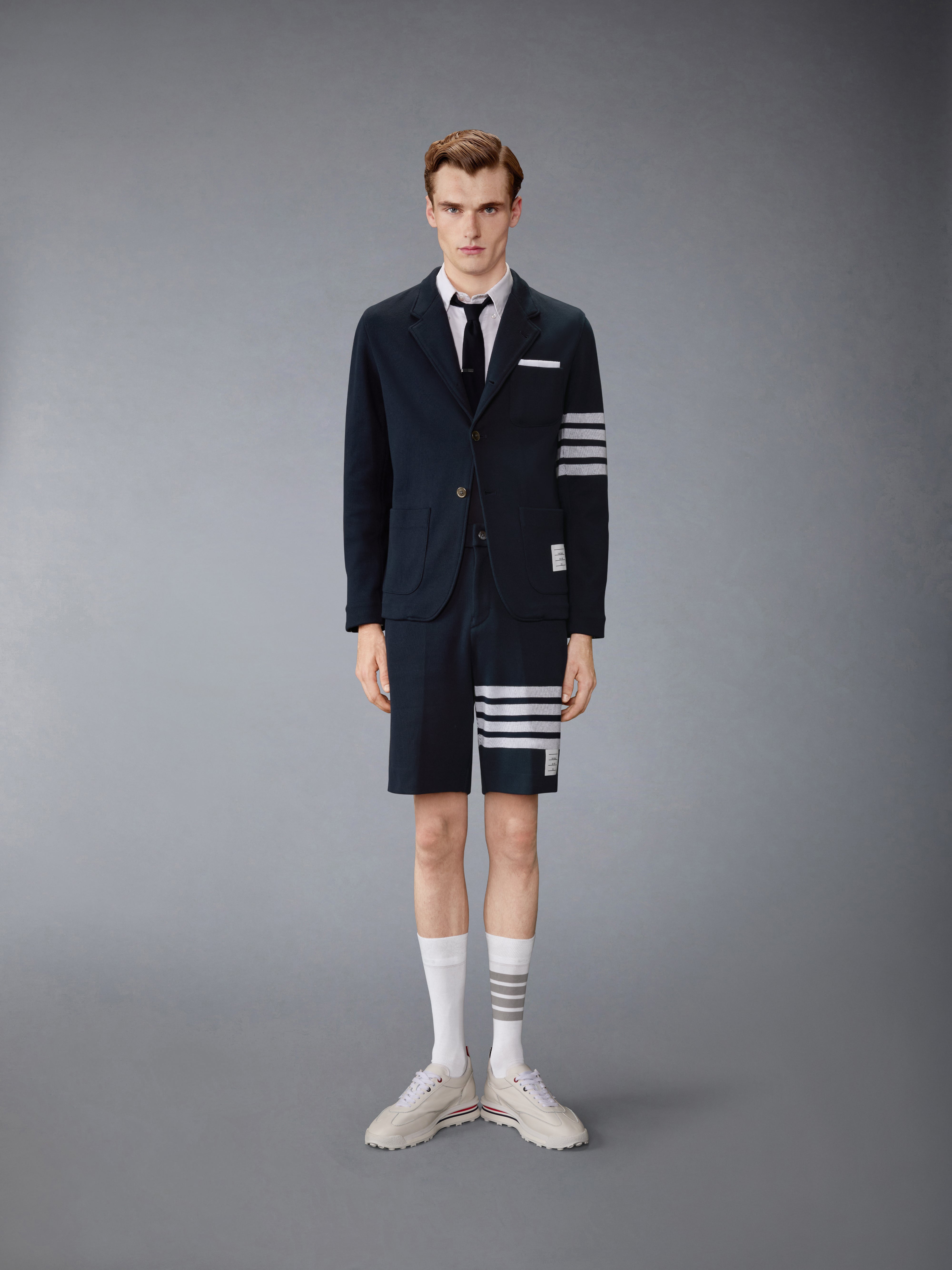 Double Face Knit 4-Bar Sack Jacket | Thom Browne