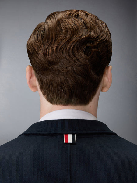 DOUBLE FACE KNIT 4-BAR SACK JACKET NAVY