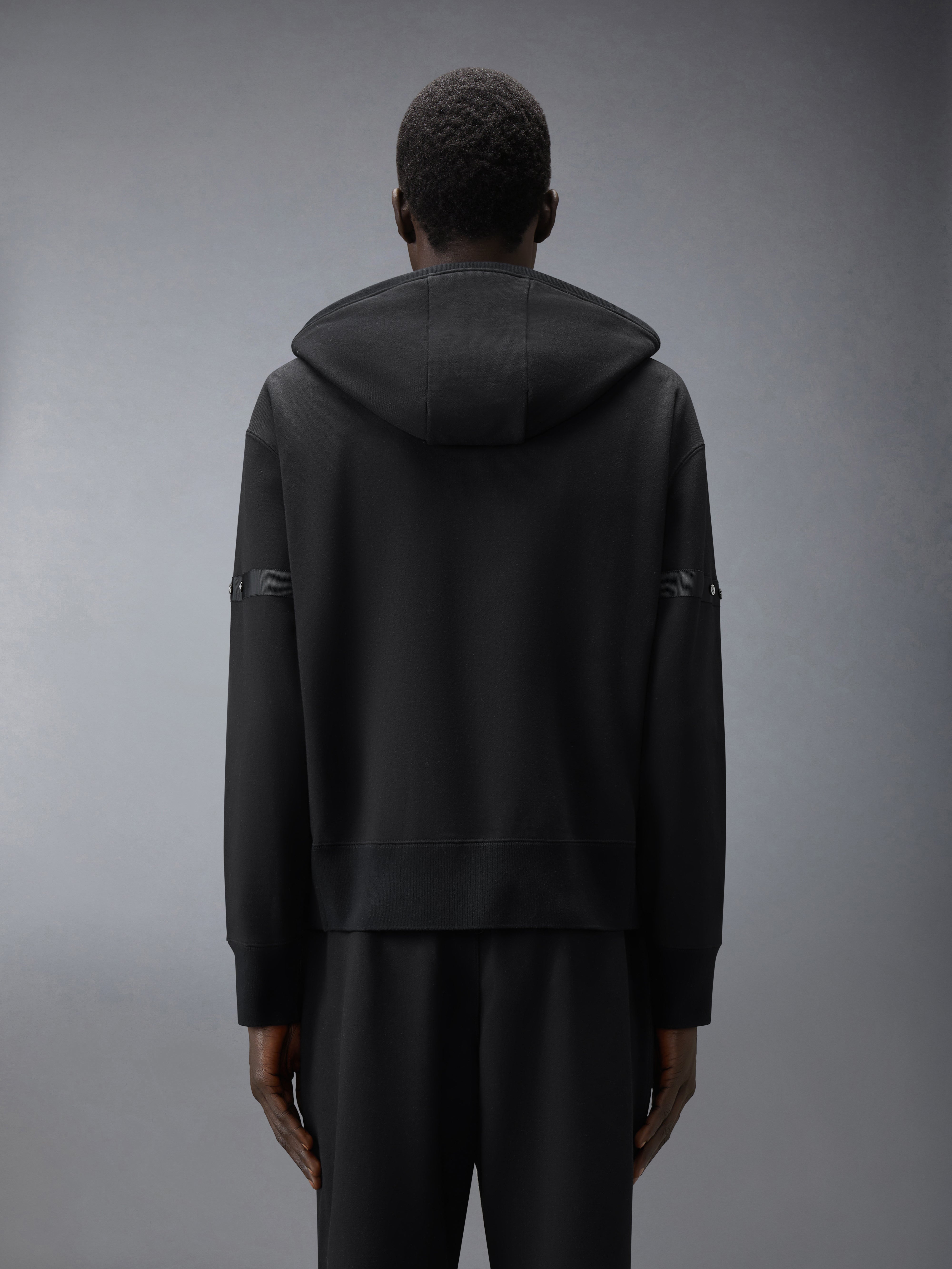 Loopback Jersey Armband Relaxed Zip Up Hoodie | Thom Browne