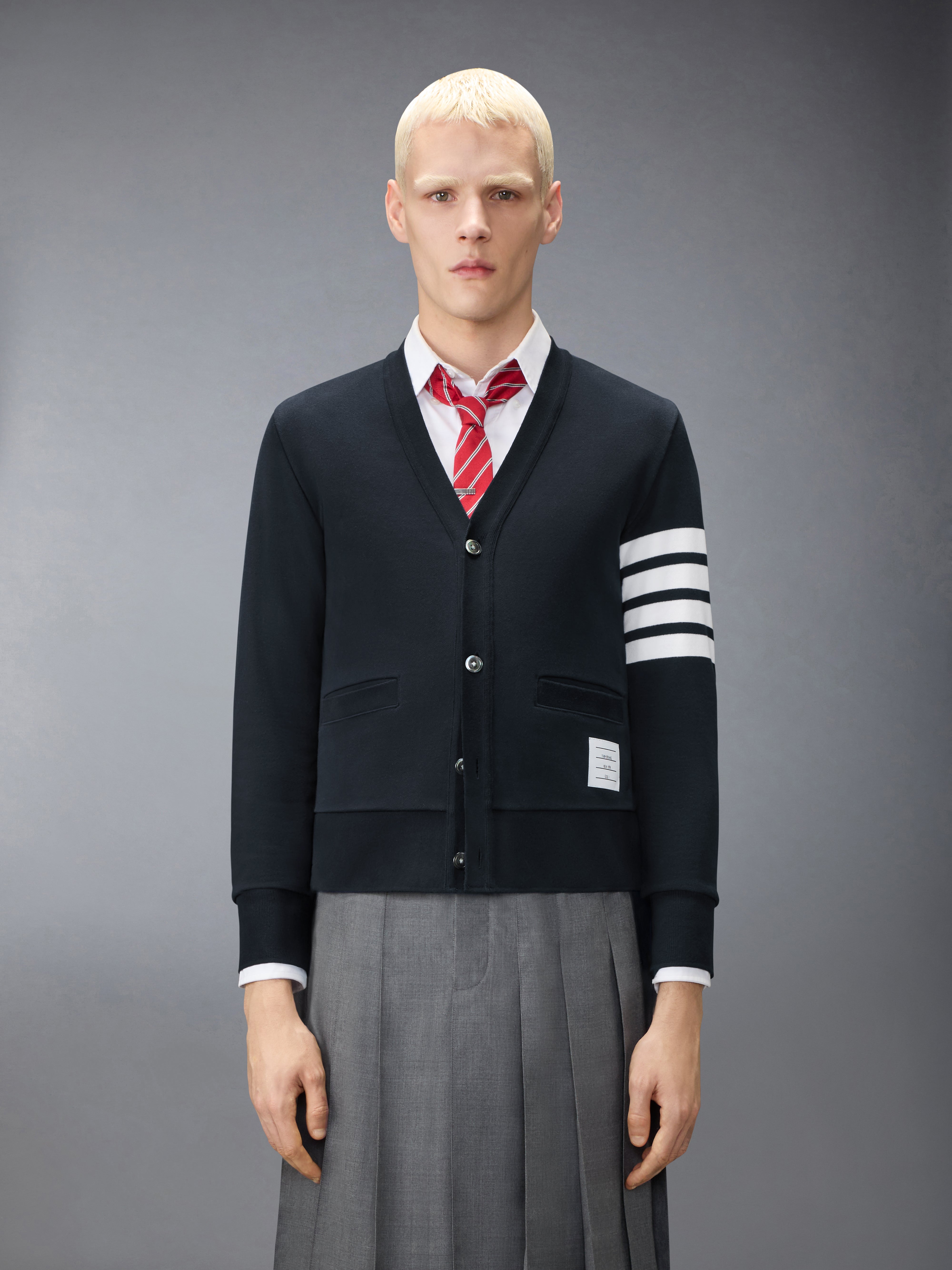 Loopback 4-Bar Boat Embroidery Cardigan | Thom Browne