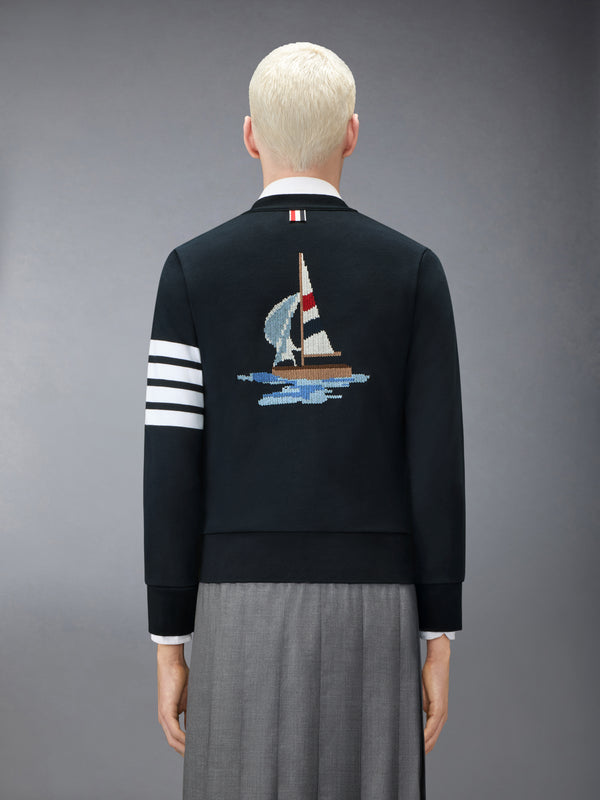 LOOPBACK 4-BAR BOAT EMBROIDERY CARDIGAN - image 2
