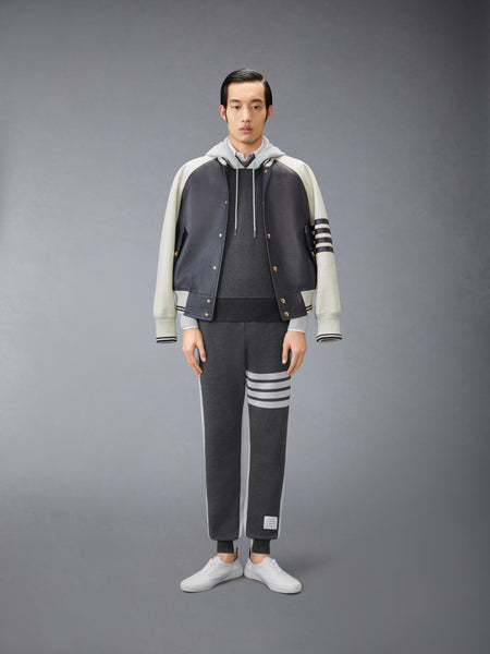 LOOPBACK 4-BAR COLORBLOCK HOODIE DARK GREY / PALE GREY