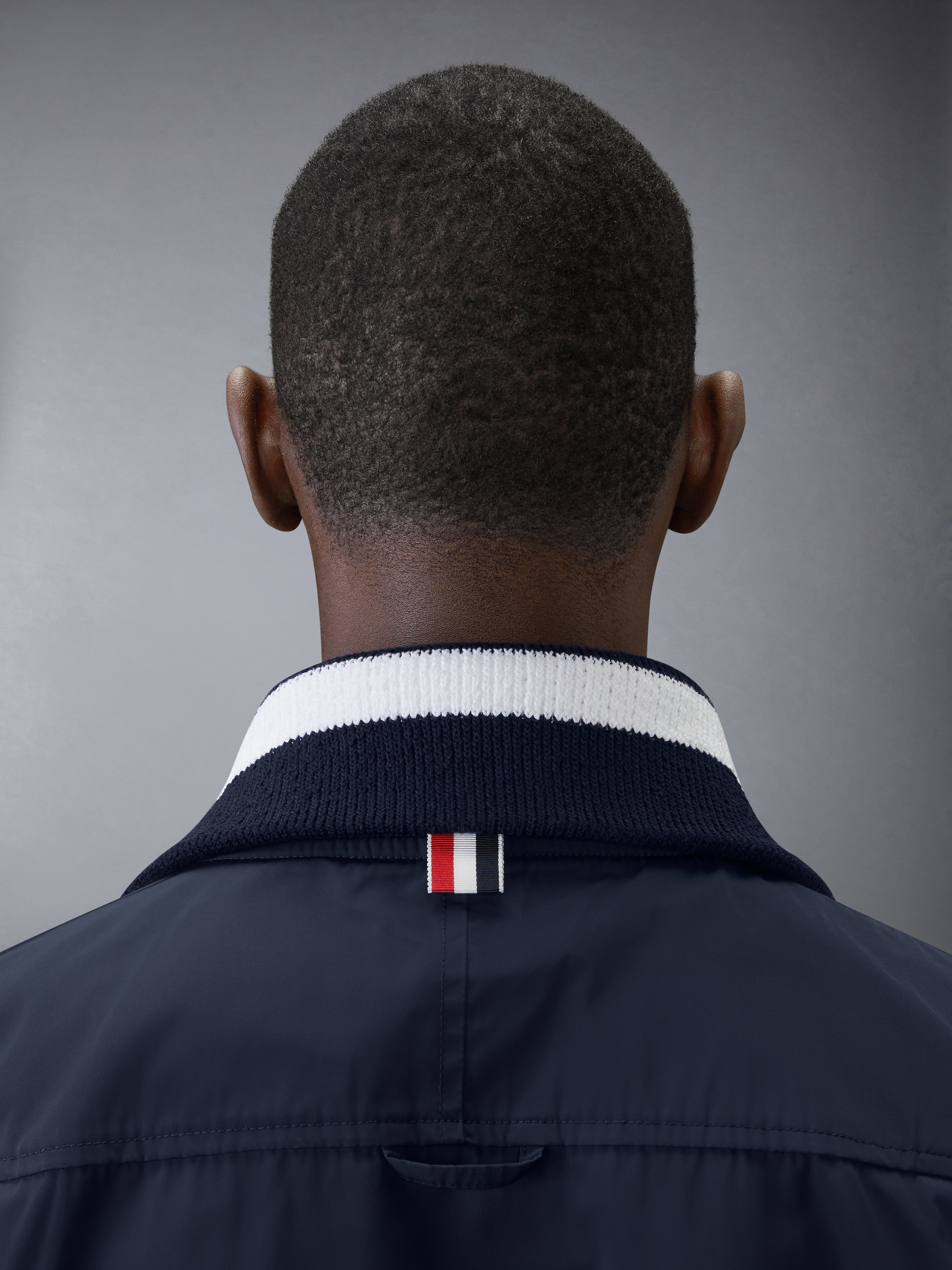 Button Up Knit Rib Flight Jacket In Memory Tech | Thom Browne