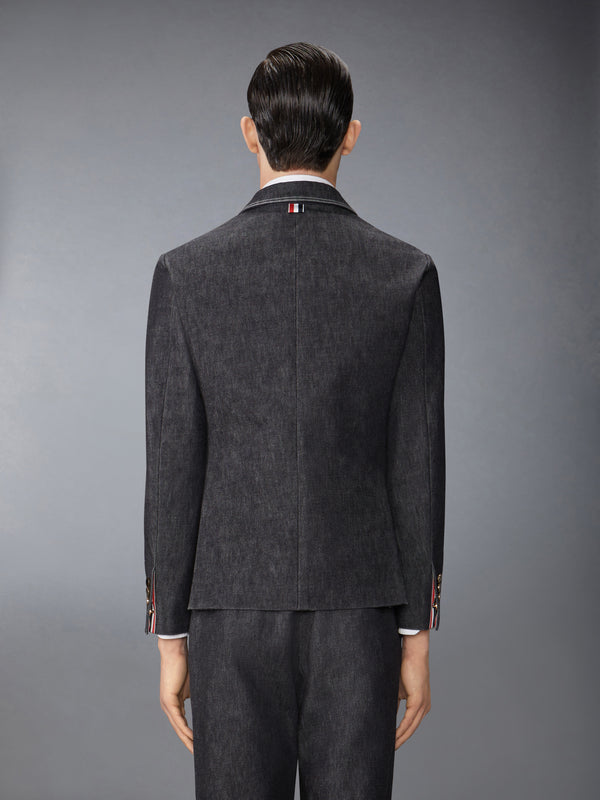 WASHED DENIM CONTRAST TOPSTITCHING UNCONSTRUCTED CLASSIC SPORT COAT - image 3