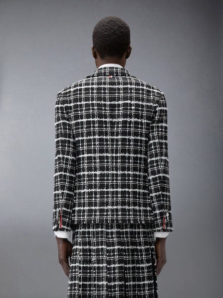 RIBBON TWEED SPORTCOAT WITH FRAY EDGE BLACK